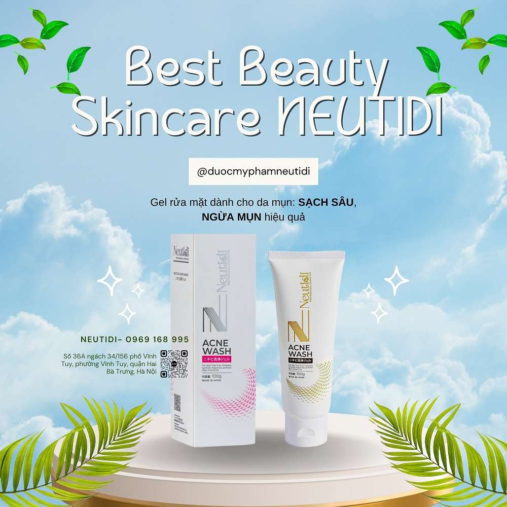 Sữa rửa mặt dạng gel neutidi acne wash