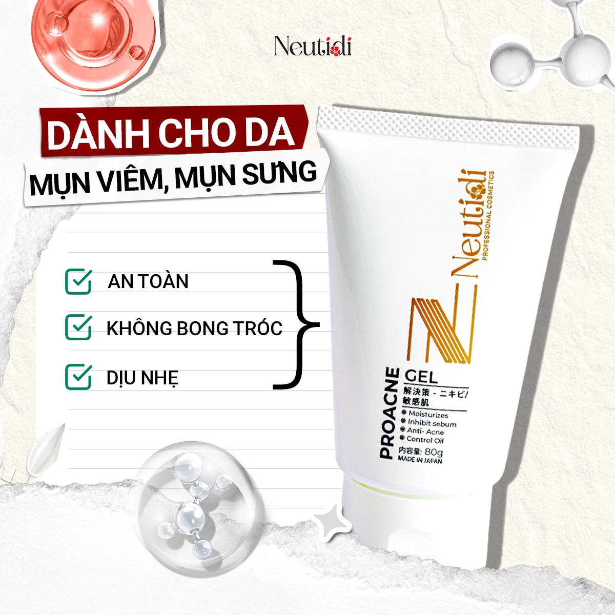 Trang chủ 90 gel duong am neutidi proacne gel 4