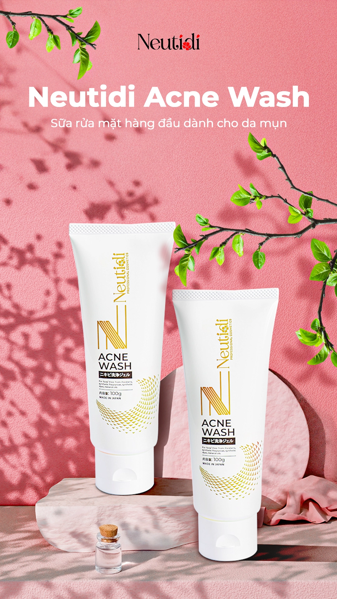 Sữa rửa mặt Neutidi Acne Wash cho da mụn