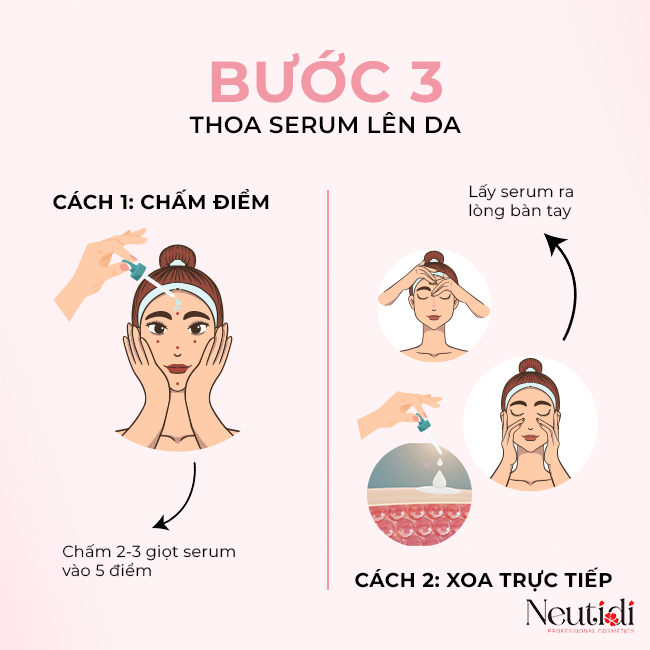 Cách sử dụng serum - thoa đều serum lên da