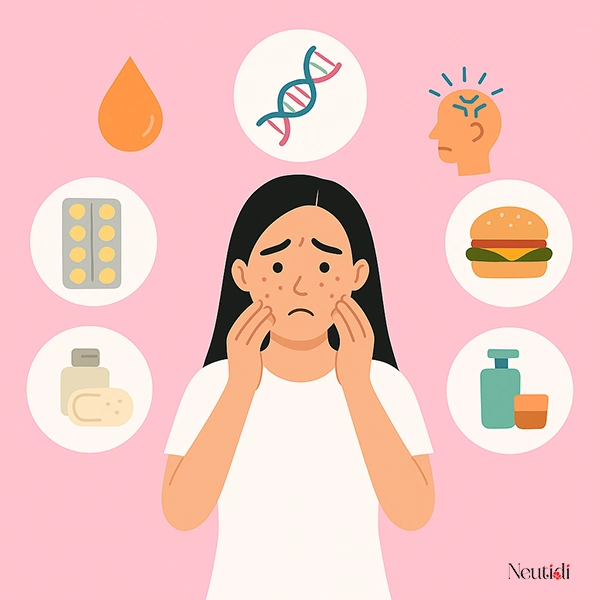 Nguyên nhân gây mụn viêm ẩn dưới da