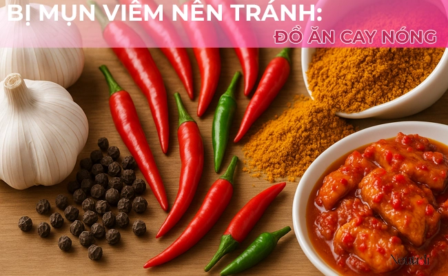 Mụn viêm nên kiêng đồ ăn cay nóng
