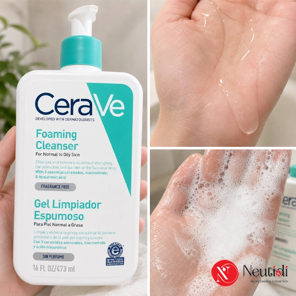 Cerave sữa rửa mặt lành tính cho da dầu mụn