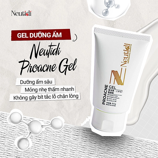 Gel dưỡng ẩm cho da mụn Neutidi Proacne Gel