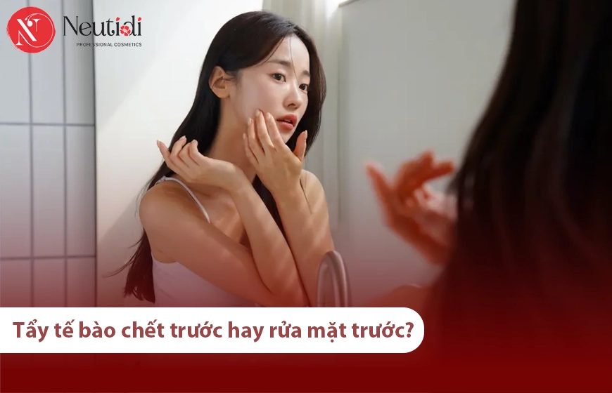 Rửa mặt trước hay tẩy tế bào chết trước để da sạch sâu, hết mụn? 1 Nên tẩy tế bào chết hay rửa mặt trước?