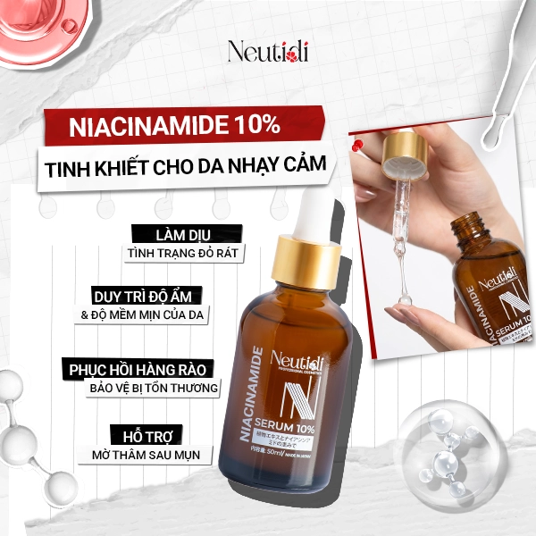 Top 8 serum niacinamide cho da nhạy cảm đáng mua nhất 2026 10 Serum Neutidi Niacinamide 10% cho da nhạy cảm