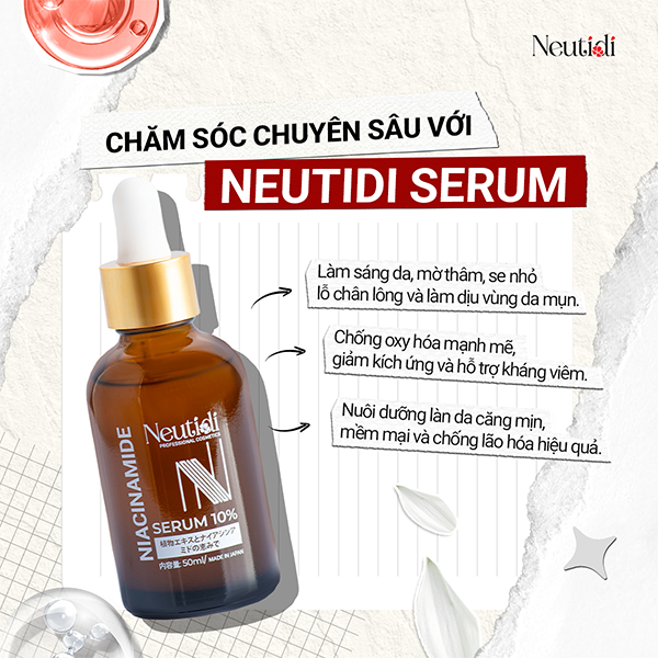 Báo Dân Trí nói gì về Dược Mỹ Phẩm Neutidi? 4 Neutidi Niacinamide 10% - Báo dân trí đưa tin