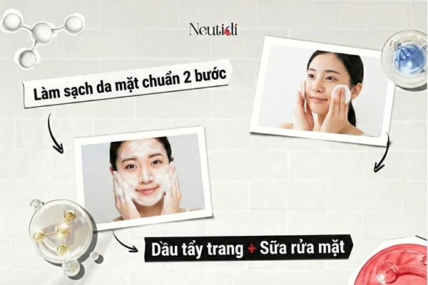 9 Cách trị mụn đầu đen ở mũi tận gốc - hiệu quả ngay tại nhà 2 Làm sạch da mặt với 2 bước