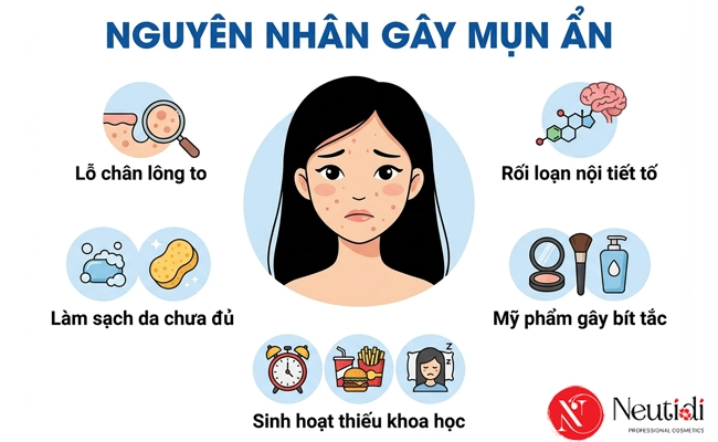 Mụn ẩn có tự hết không? Bao lâu thì khỏi? 3 Những nguyên nhân gây mụn ẩn