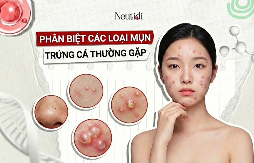 Phân biệt các loại mụn trứng cá thường gặp