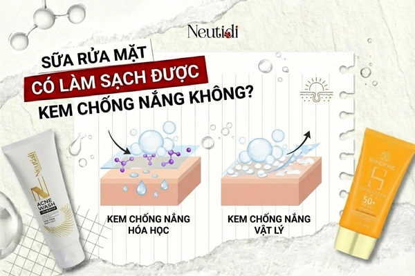 Sữa rửa mặt có làm sạch được kem chống nắng không? 2 Sữa rửa mặt làm sạch được loại kem chống nắng nào?