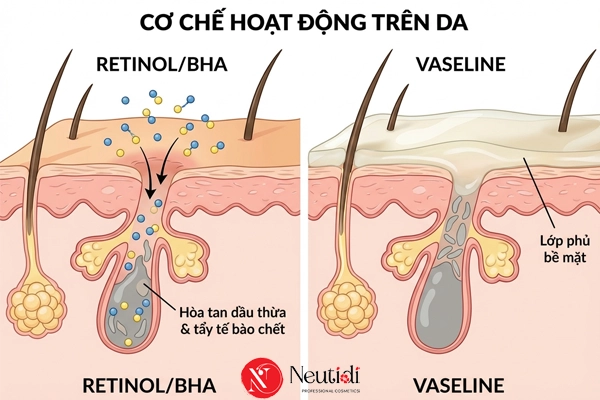 Trị mụn đầu đen ở mũi bằng Vaseline: Có hiệu quả không? 5 bước dùng đúng 3 Cơ chế trị mụn đầu đen của vaseline