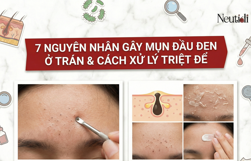 7 nguyên nhân mụn đầu đen ở trán + cách trị dứt điểm hiệu quả 1 Mụn đầu đen ở trán