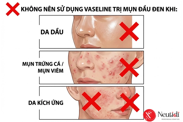 Trị mụn đầu đen ở mũi bằng Vaseline: Có hiệu quả không? 5 bước dùng đúng 7 Trường hợp không nên dùng vaseline trị mụn đầu đen