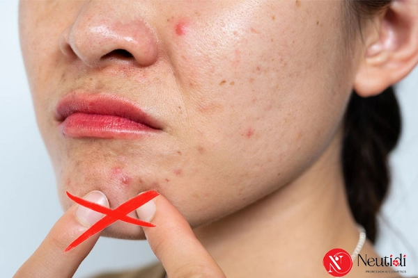 Mụn trứng cá ở cằm: Nguyên nhân, dấu hiệu và cách điều trị dứt điểm 5 Không nên nặn mụn trứng cá ở cằm