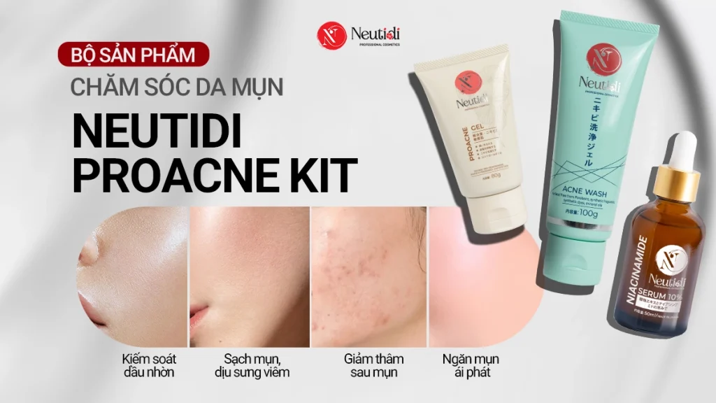 Điểm danh 4 sản phẩm trị mụn đang được gen Z, gen Alpha yêu thích 2 Bộ sản phẩm chăm sóc da mụn từ Neutidi