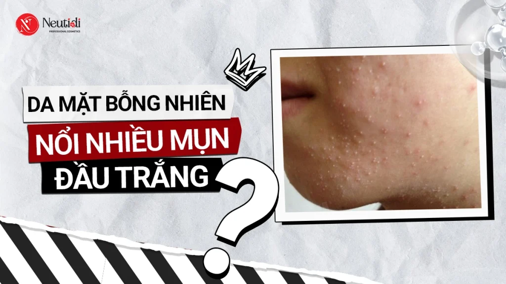 6 nguyên nhân khiến da mặt đột nhiên nổi nhiều mụn đầu trắng & Cách xử lý 1 Da mặt bỗng nhiên nổi nhiều mụn đầu trắng