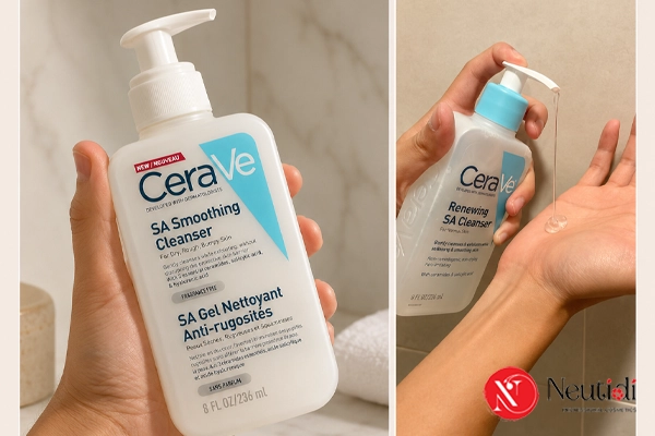 Top 6 sữa rửa mặt tẩy tế bào chết cho nam nên thử nếu da dễ bít tắc 1 Cerave SA Smoothing Cleanser - sữa rửa mặt tẩy tế bào chết