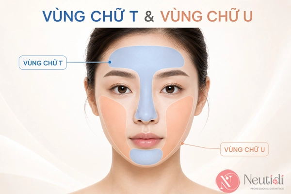 Nhận biết vùng chữ T và vùng chữ U trên da mặt