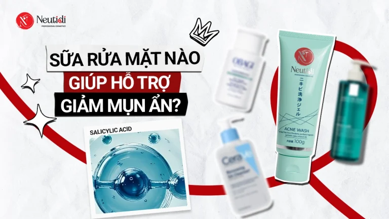 Review sữa rửa mặt trị mụn ẩn