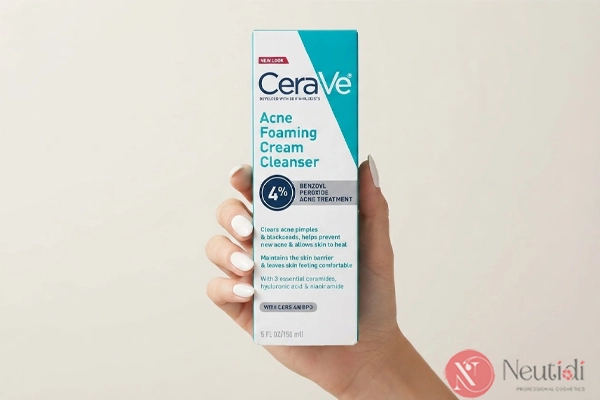CeraVe Acne Foaming Cream Cleanser - sữa rửa mặt trị mụn cho tuổi dậy thì