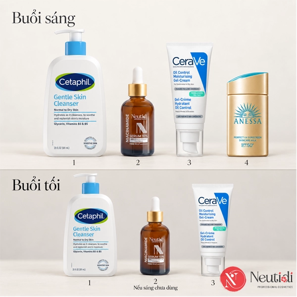 TOP 7 bộ skincare cho da dầu mụn giúp sạch da, bớt dầu thừa hiệu quả 8 Combo hỗ trợ mờ thâm cho da dầu mụn