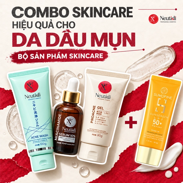 TOP 7 bộ skincare cho da dầu mụn giúp sạch da, bớt dầu thừa hiệu quả 2 Bộ Combo skincare cho da dầu mụn hiệu quả