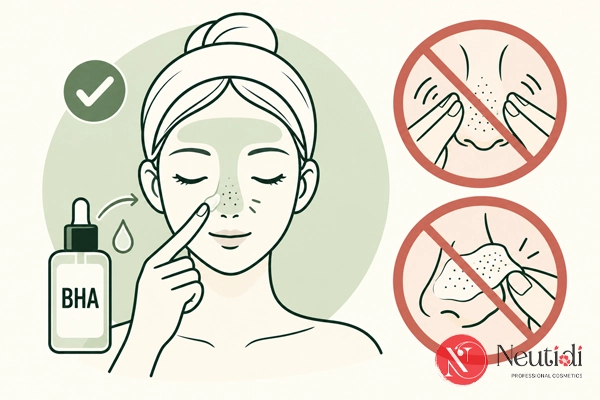 Mẹo dùng BHA trị mụn đầu đen hiệu quả & lưu ý khi dùng 6 Dùng BHA Hạn chế mụn đầu đen vùng chữ T
