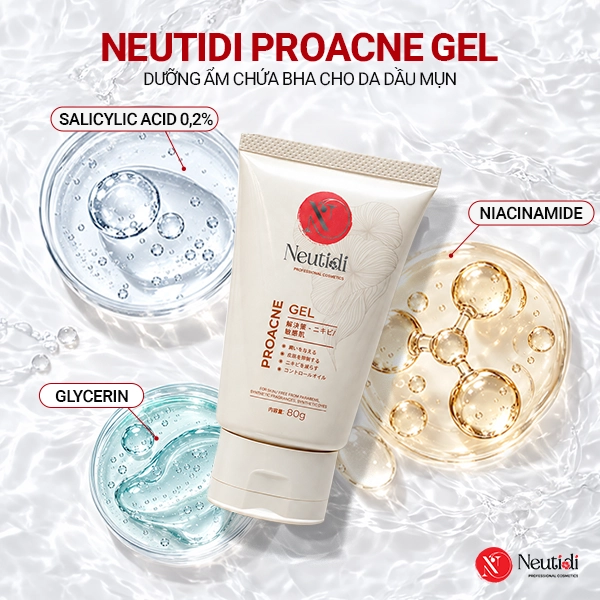 Gel dưỡng ẩm cho da dầu mụn chứa BHA