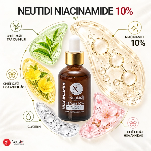 BHA dùng hằng ngày được không? Tần suất và giờ dùng đúng 7 Neutidi Niacinamide 10%